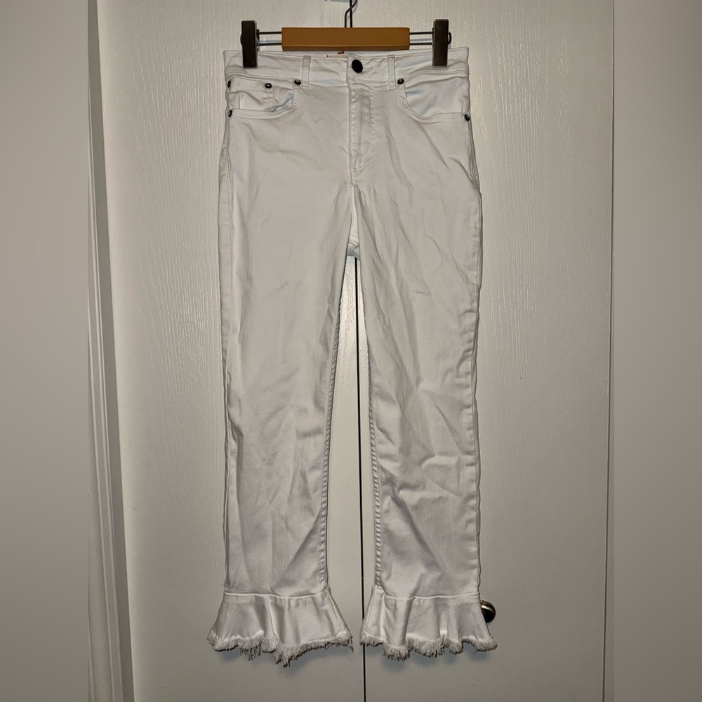 Alice + Olivia AO.LA Zoe Ruffled Hem Jeans